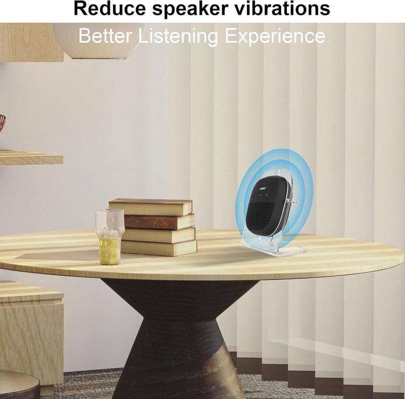 TXesign Desktop Stand for Bose SoundLink Micro Portable Speaker, Acrylic Speaker Holder Shop Display Stand Table Holder Anti-Slip Base Mount(Transparent) - Image 2